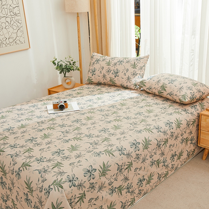 91家纺网 家纺一手货源 找家纺 大元 2026新款全棉纯棉老粗布凉席席子单床单 床单单件 半夏