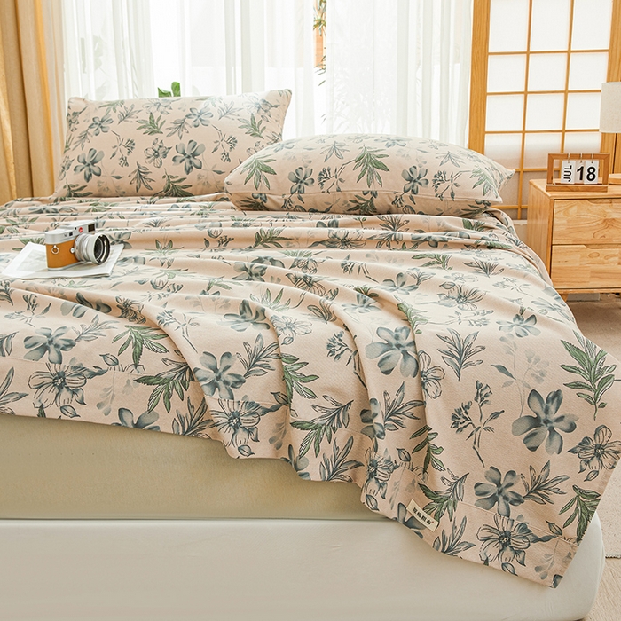 91家纺网 家纺一手货源 找家纺 大元 2026新款全棉纯棉老粗布凉席席子单床单 床单单件 半夏