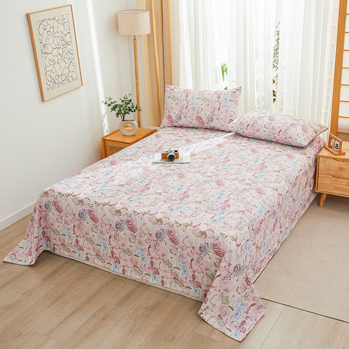 91家纺网 家纺一手货源 找家纺 大元 2026新款全棉纯棉老粗布凉席席子单床单 床单单件 初见