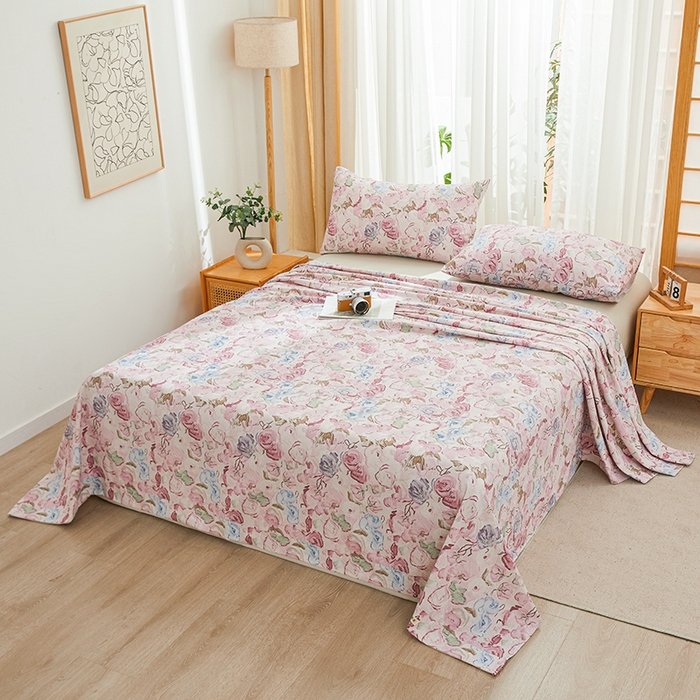 91家纺网 家纺一手货源 找家纺 大元 2026新款全棉纯棉老粗布凉席席子单床单 床单单件 初见