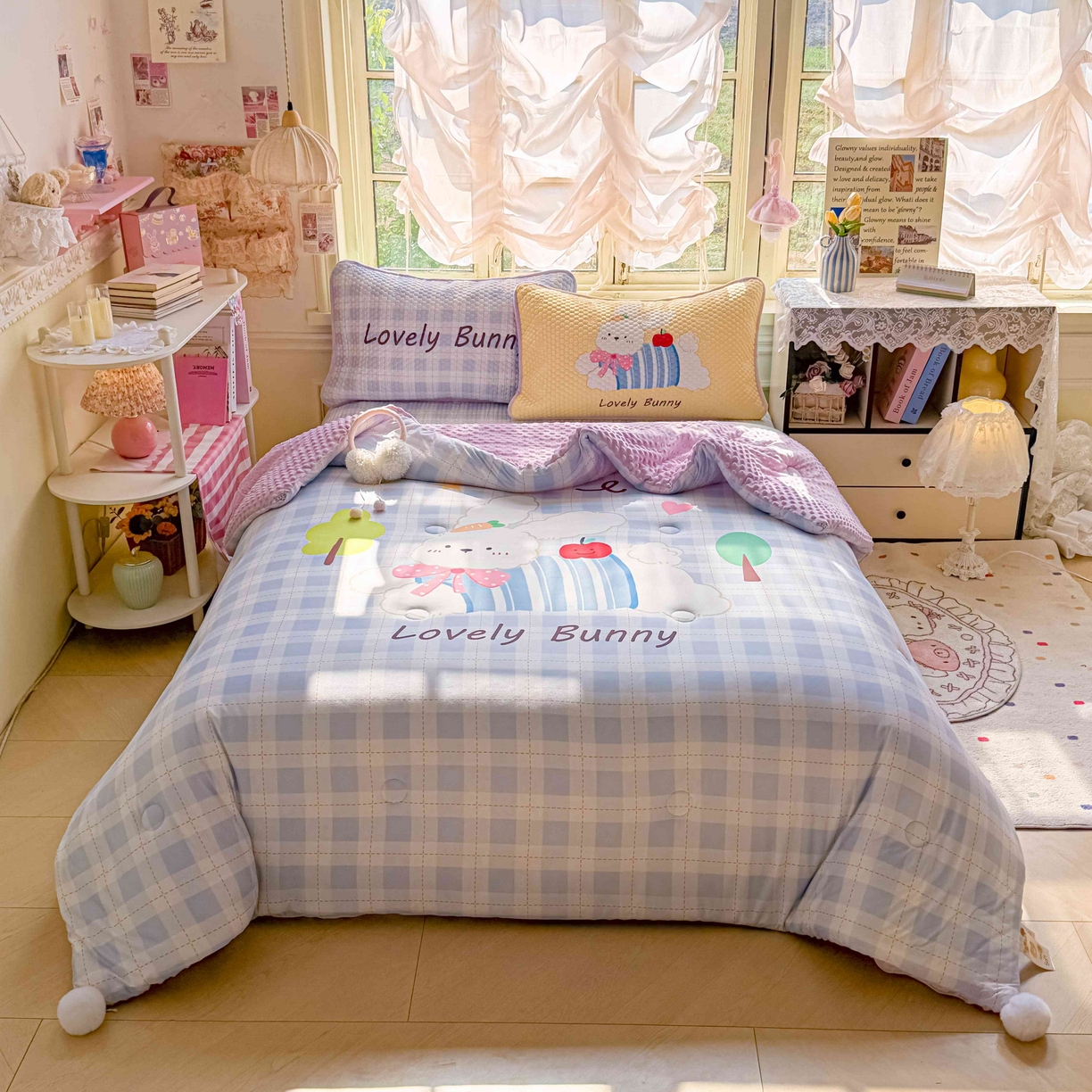 梵克保罗 2026春夏直播热款A类针织棉豆豆被夏被春秋被空调被儿童学生大版卡通被子被芯 小兔乖乖