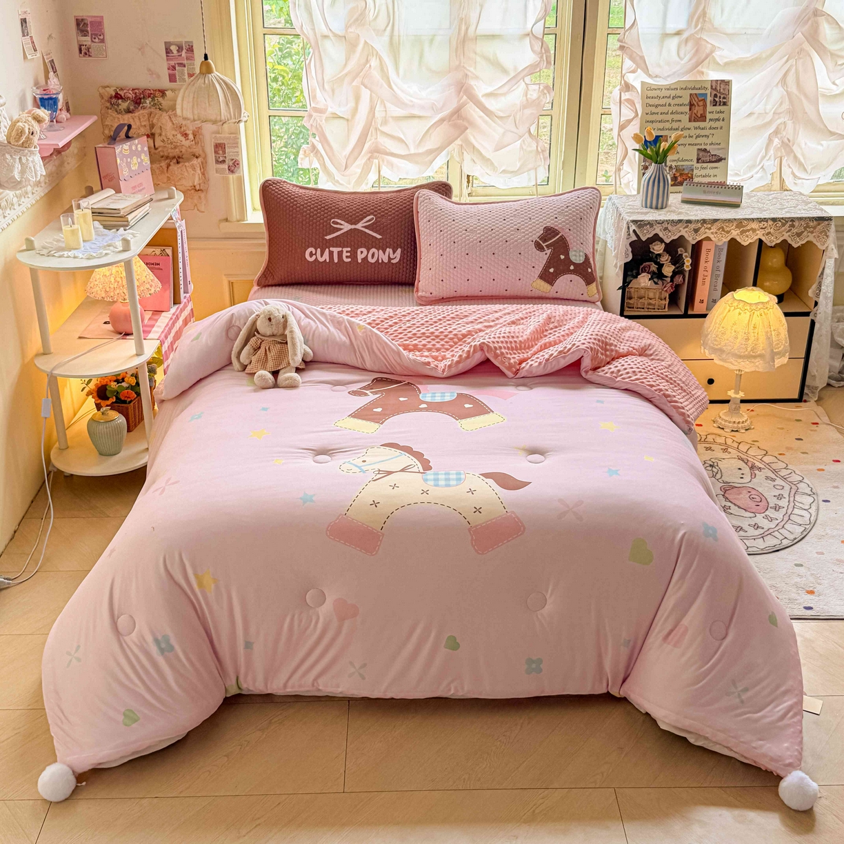 梵克保罗 2026春夏直播热款A类针织棉豆豆被夏被春秋被空调被儿童学生大版卡通被子被芯 马内多多粉