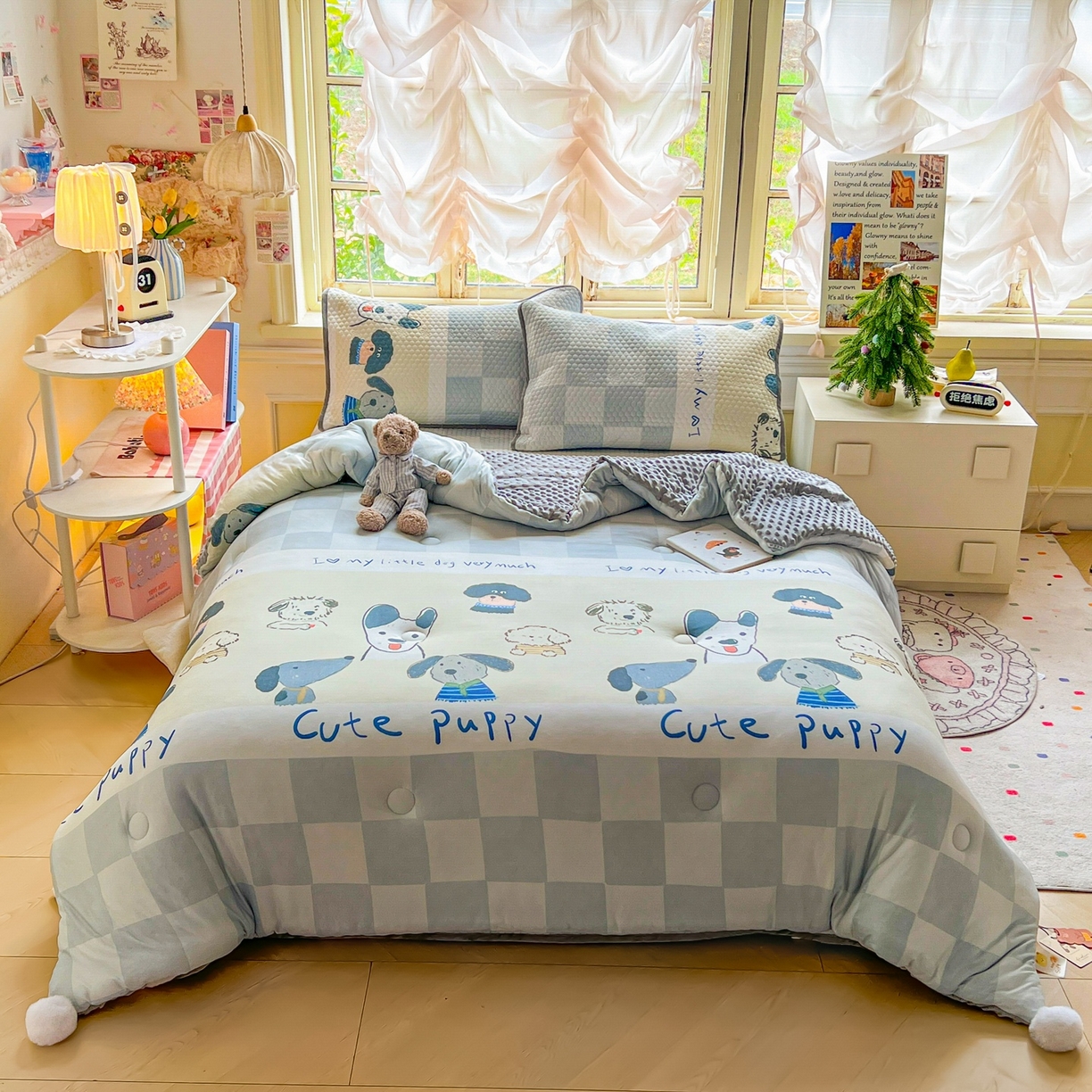 梵克保罗 2026春夏直播热款A类针织棉豆豆被夏被春秋被空调被儿童学生大版卡通被子被芯 旺旺人生