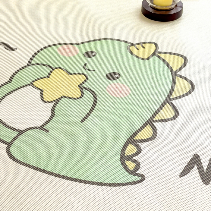 91家纺网 家纺一手货源 找家纺 金盛纺 2025新款A类数码印花冰丝席-床席款萌恐龙-床席款