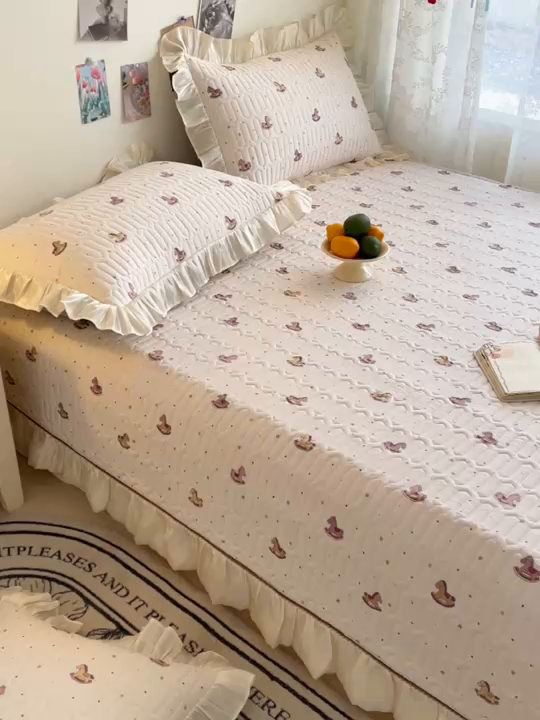 91家纺网 家纺一手货源 找家纺 美优兰 2026新款全棉榻榻米垫 粉色木马