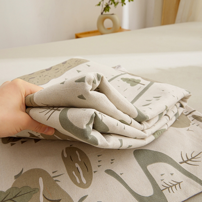 91家纺网 家纺一手货源 找家纺 大元 2026新款全棉纯棉老粗布凉席席子单床单 床单单件 动物乐园