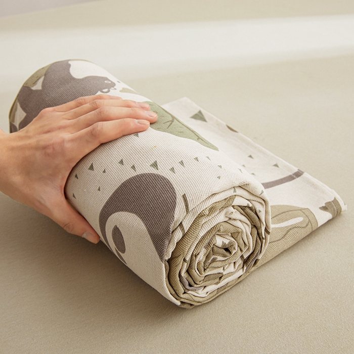 91家纺网 家纺一手货源 找家纺 大元 2026新款全棉纯棉老粗布凉席席子单床单 床单单件 动物乐园