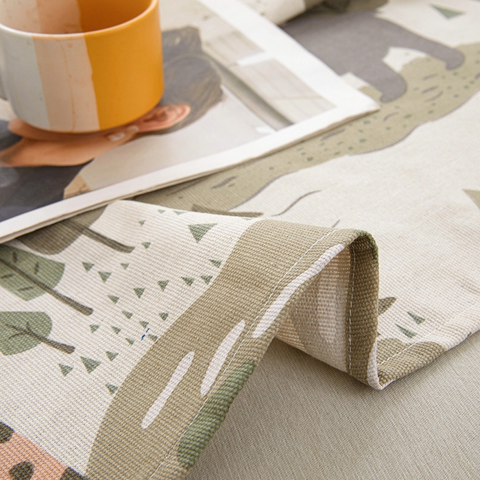 91家纺网 家纺一手货源 找家纺 大元 2026新款全棉纯棉老粗布凉席席子单床单 床单单件 动物乐园