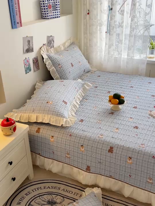 91家纺网 家纺一手货源 找家纺 美优兰 2026新款全棉榻榻米垫 格子熊