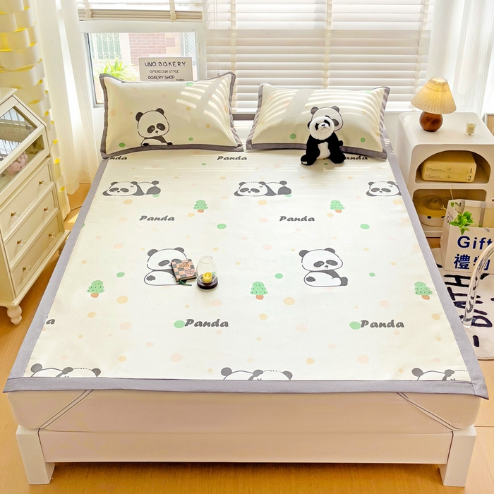 金盛纺 2025新款A类数码印花冰丝席-床席款趴趴熊-床席款