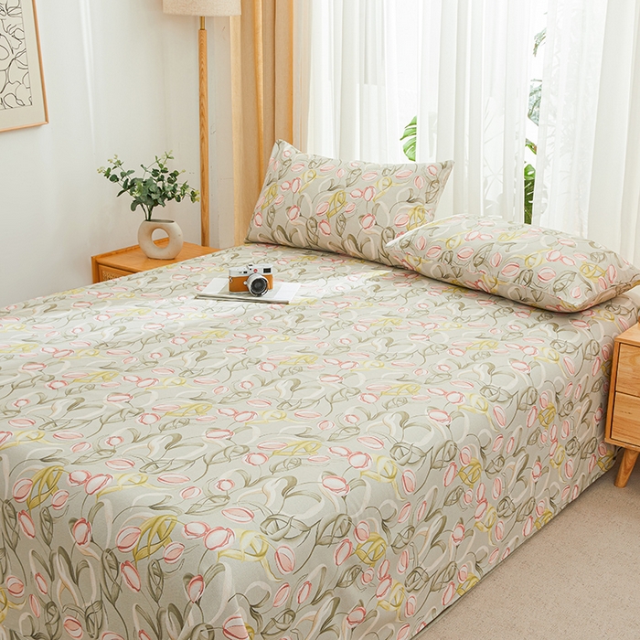 91家纺网 家纺一手货源 找家纺 大元 2026新款全棉纯棉老粗布凉席席子单床单 床单单件 繁花