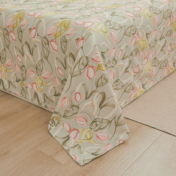 91家纺网 家纺一手货源 找家纺 大元 2026新款全棉纯棉老粗布凉席席子单床单 床单单件 繁花