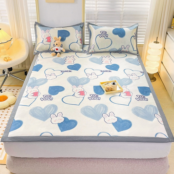 金盛纺 2025新款A类数码印花冰丝席-床席款幸运兔-床席款