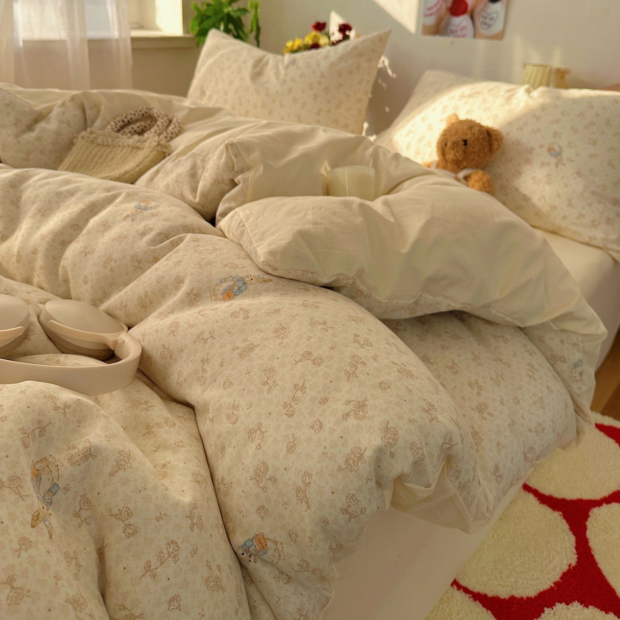 91家纺网 家纺一手货源 找家纺 （总）耀悦家纺 2026新款全棉纯棉a类双层纱小清新四件套