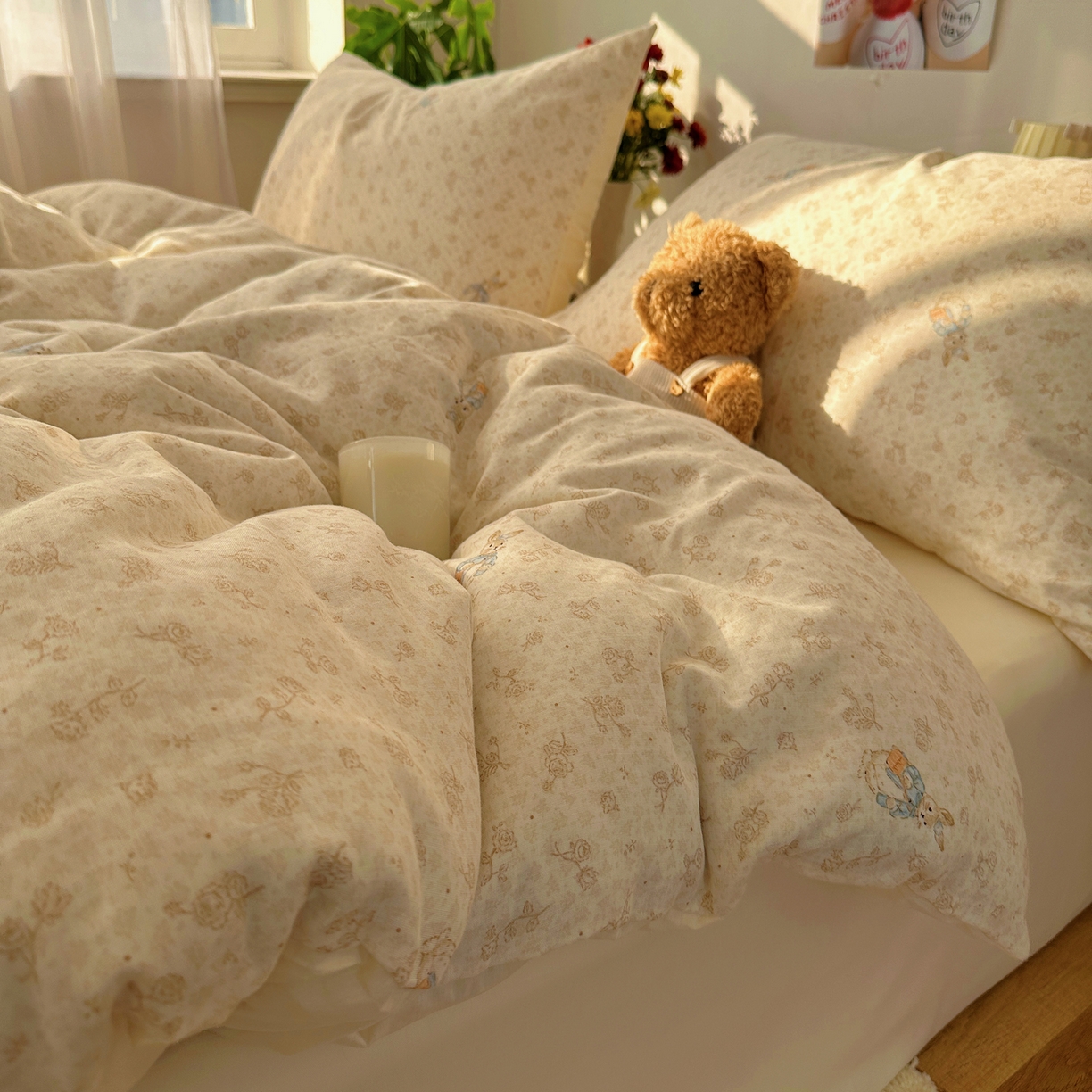 91家纺网 家纺一手货源 找家纺 （总）耀悦家纺 2026新款全棉纯棉a类双层纱小清新四件套