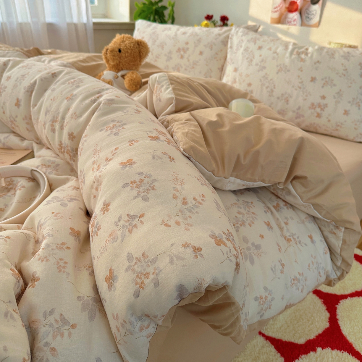 耀悦家纺 2026新款全棉纯棉a类双层纱小清新四件套 风雅居