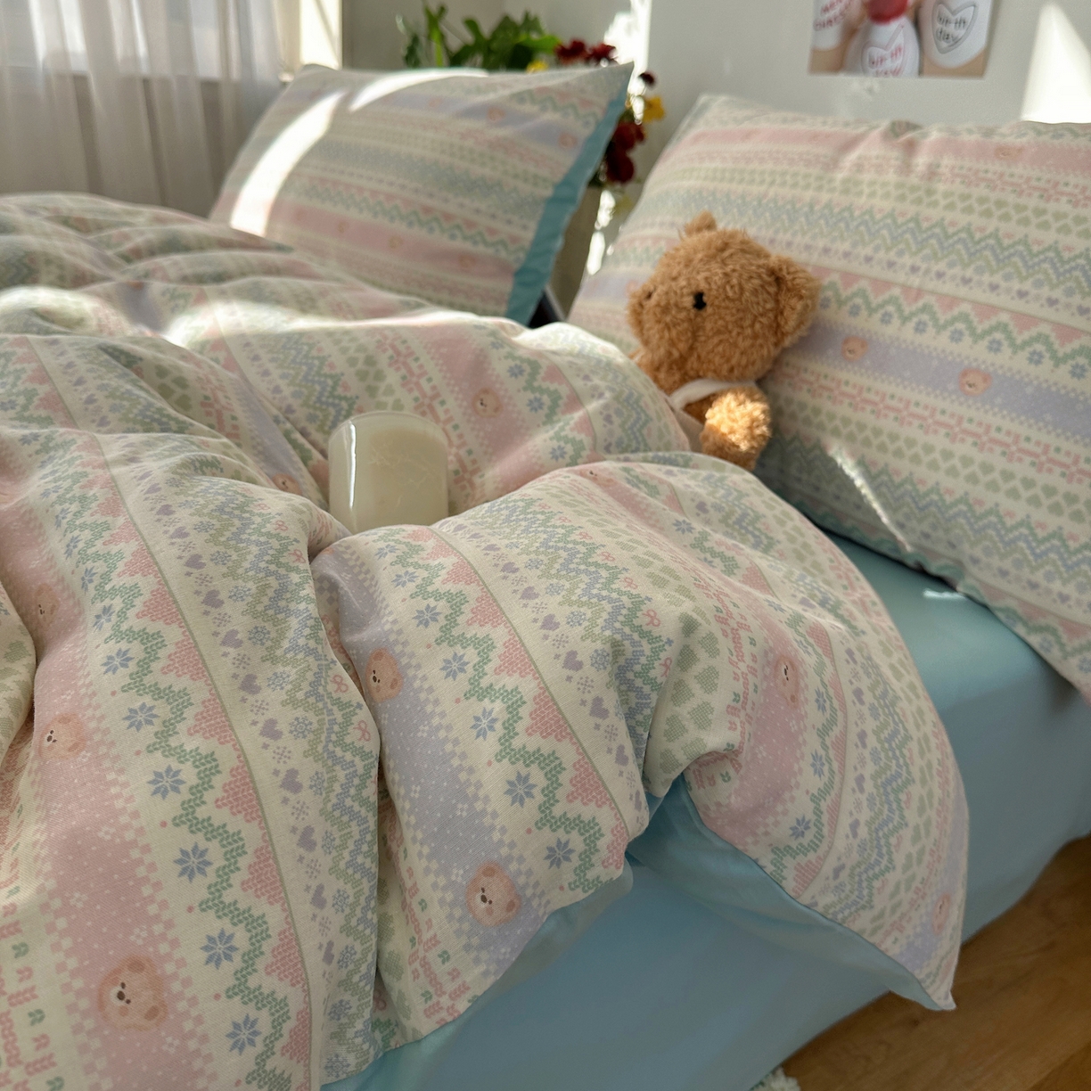 91家纺网 家纺一手货源 找家纺 耀悦家纺 2026新款全棉纯棉a类双层纱小清新四件套 星河花海