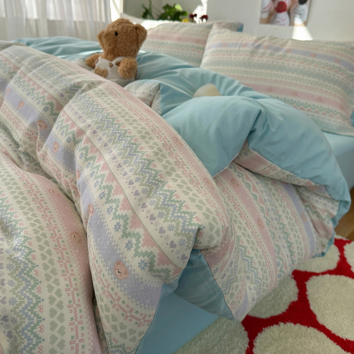 耀悦家纺 2026新款全棉纯棉a类双层纱小清新四件套 星河花海