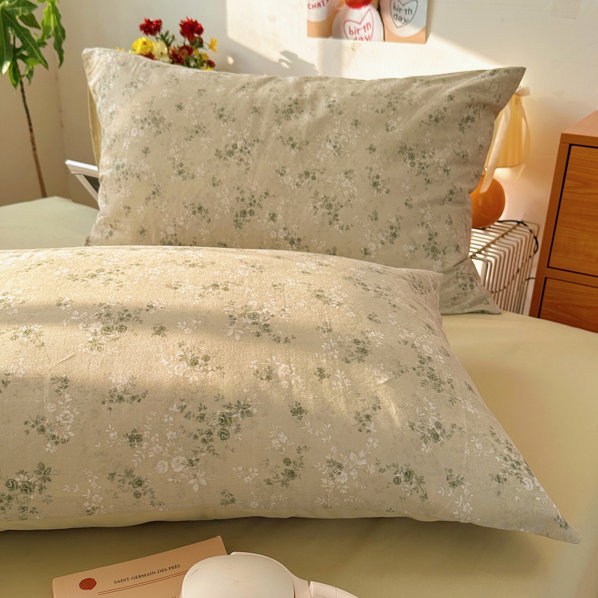 91家纺网 家纺一手货源 找家纺 耀悦家纺 2026新款全棉纯棉a类双层纱小清新四件套 春日茶语