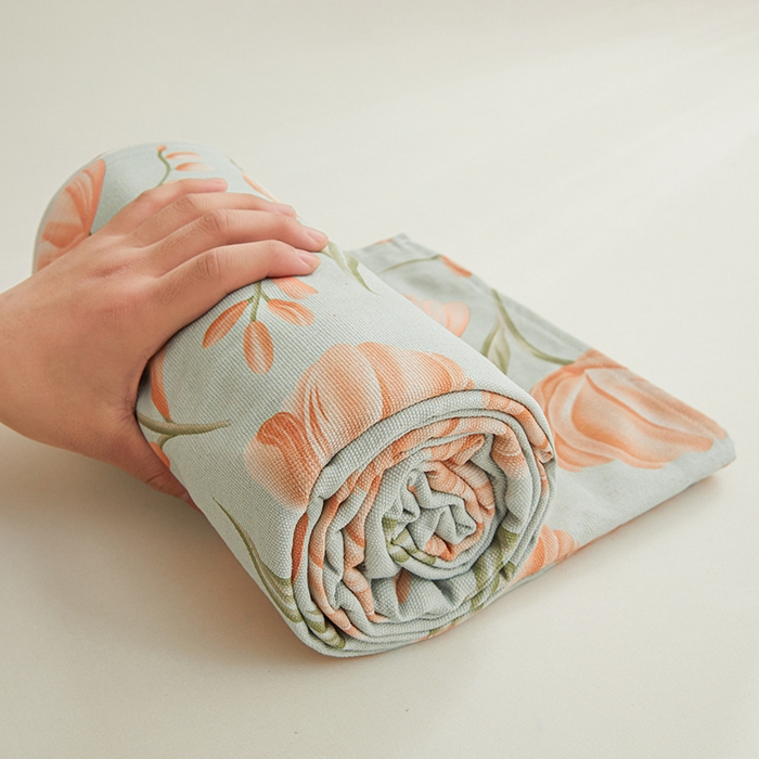 91家纺网 家纺一手货源 找家纺 大元 2026新款全棉纯棉老粗布凉席席子单床单 床单单件 花间物语