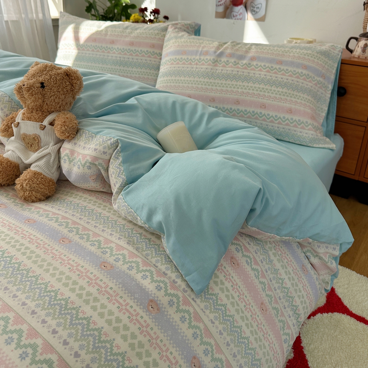 91家纺网 家纺一手货源 找家纺 耀悦家纺 2026新款全棉纯棉a类双层纱小清新四件套 星河花海