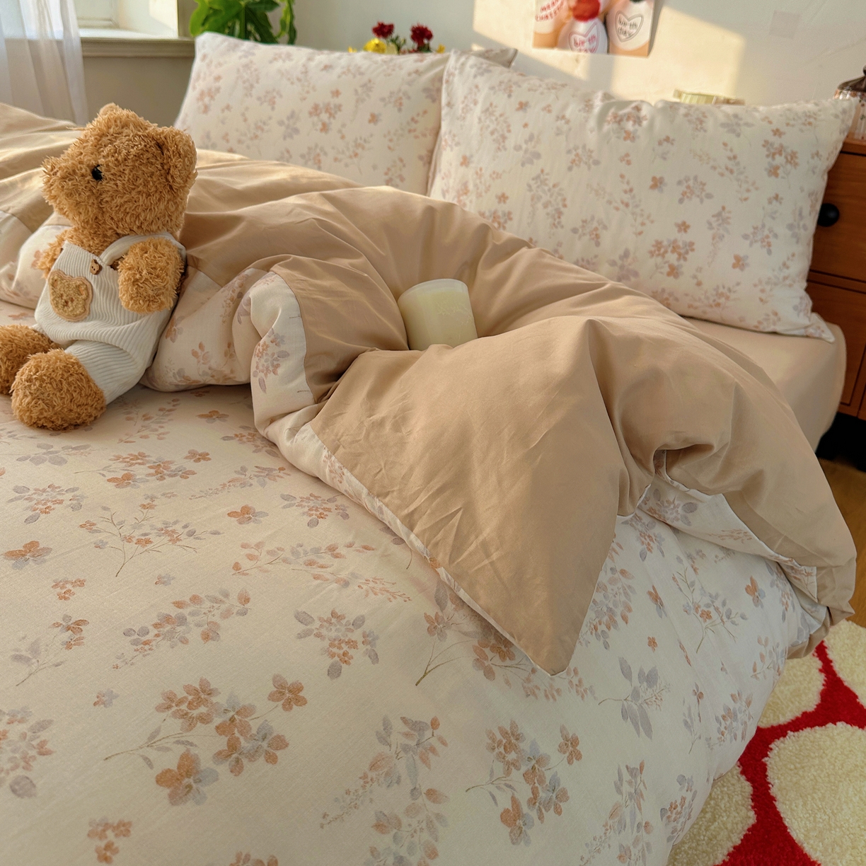 91家纺网 家纺一手货源 找家纺 耀悦家纺 2026新款全棉纯棉a类双层纱小清新四件套 风雅居