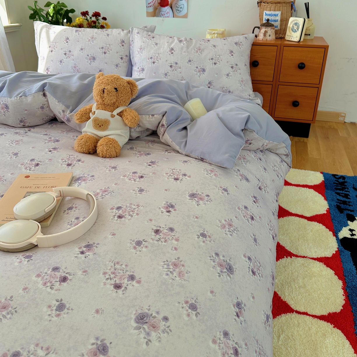 91家纺网 家纺一手货源 找家纺 耀悦家纺 2026新款全棉纯棉a类双层纱小清新四件套 木瑾