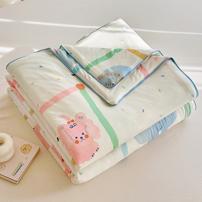 91家纺网 家纺一手货源 找家纺 梵克保罗 2026春夏新款A类针织棉嘟嘟被夏被春秋被空调被儿童学生被子被芯 艾利小象