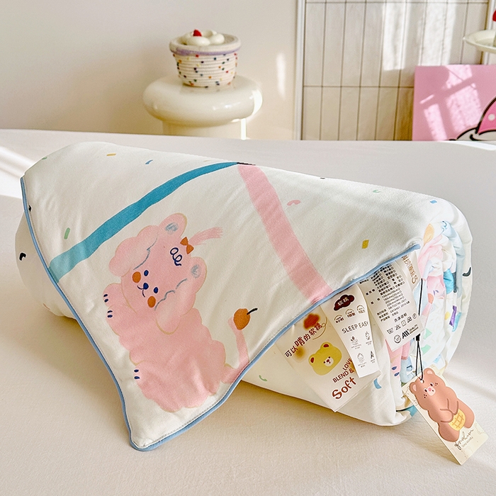 91家纺网 家纺一手货源 找家纺 梵克保罗 2026春夏新款A类针织棉嘟嘟被夏被春秋被空调被儿童学生被子被芯 艾利小象