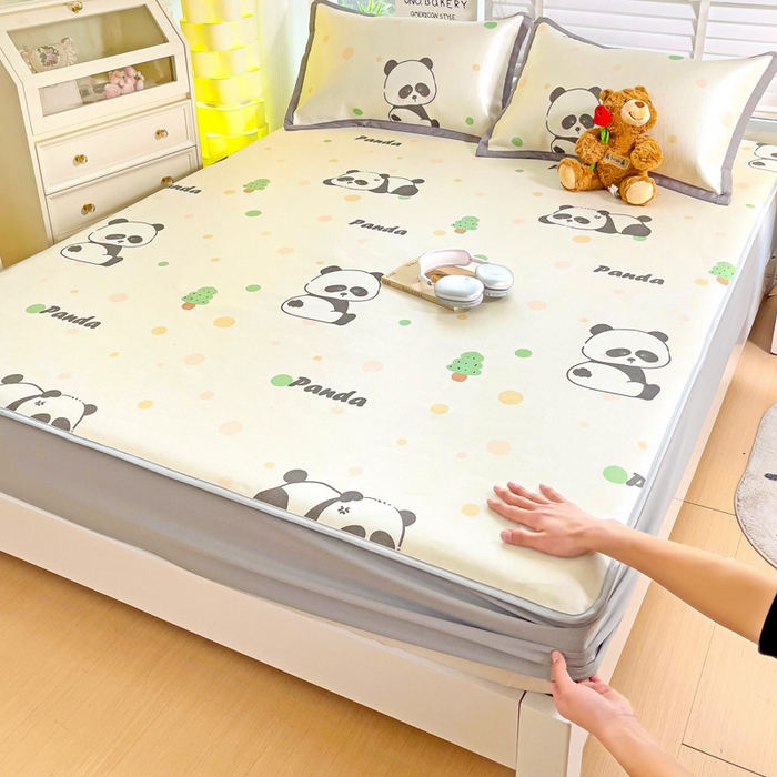 91家纺网 家纺一手货源 找家纺 （总）金盛纺 2025新款A类数码印花冰丝席-床笠款