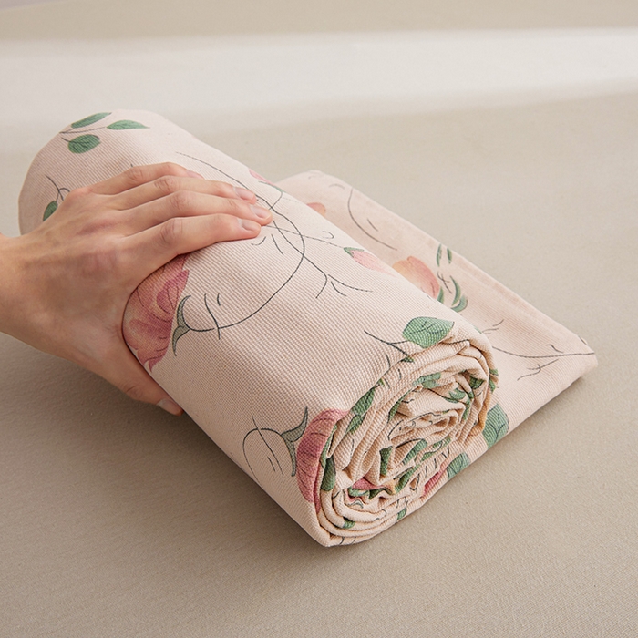 91家纺网 家纺一手货源 找家纺 大元 2026新款全棉纯棉老粗布凉席席子单床单 床单单件 花间一梦