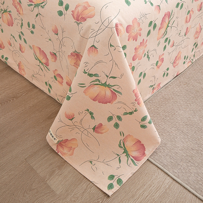 91家纺网 家纺一手货源 找家纺 大元 2026新款全棉纯棉老粗布凉席席子单床单 床单单件 花间一梦