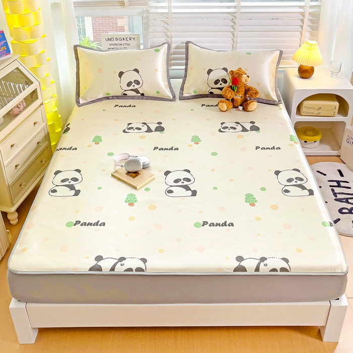 金盛纺 2025新款A类数码印花冰丝席-床笠款趴趴熊