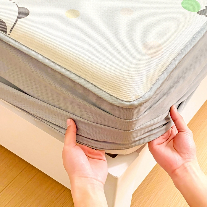 91家纺网 家纺一手货源 找家纺 金盛纺 2025新款A类数码印花冰丝席-床笠款趴趴熊