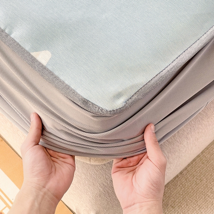 91家纺网 家纺一手货源 找家纺 金盛纺 2025新款A类数码印花冰丝席-床笠款星辰-兰