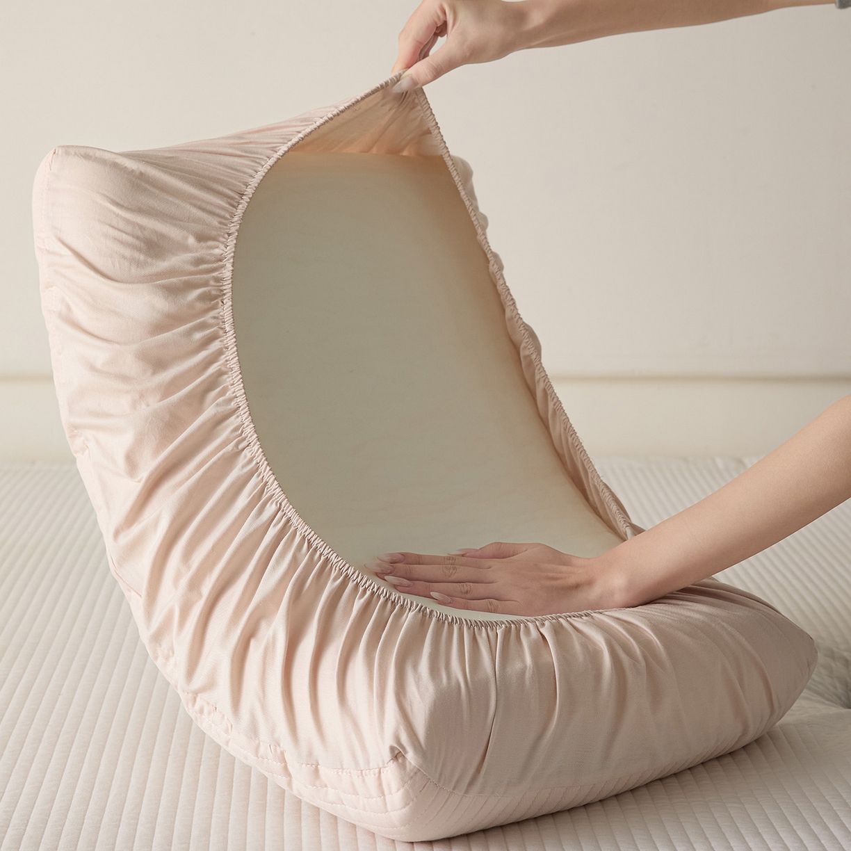 91家纺网 家纺一手货源 找家纺 梵克保罗 2026新款13372 全棉橡皮筋魔术万能夹棉枕套  适用多种枕头 HF-金色