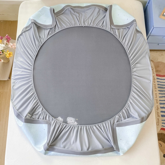 91家纺网 家纺一手货源 找家纺 雅居纺家纺 2026新款A类加厚三明治底绣花冰藤席床笠款凉席席子 小象家族