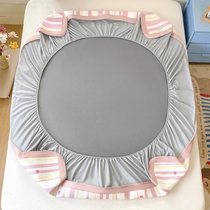 91家纺网 家纺一手货源 找家纺 （总）雅居纺家纺 2026新款A类加厚三明治底绣花冰藤席床笠款凉席席子