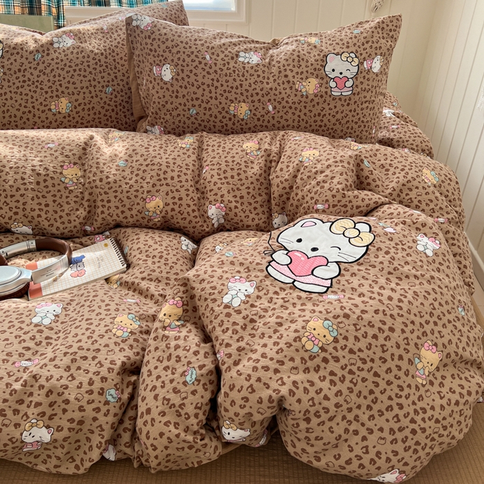 91家纺网 家纺一手货源 找家纺 （总）妖妖家纺  2026小清新软糯双层纱刺绣四件套