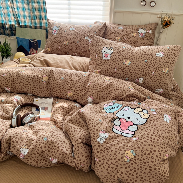 91家纺网 家纺一手货源 找家纺 （总）妖妖家纺  2026小清新软糯双层纱刺绣四件套