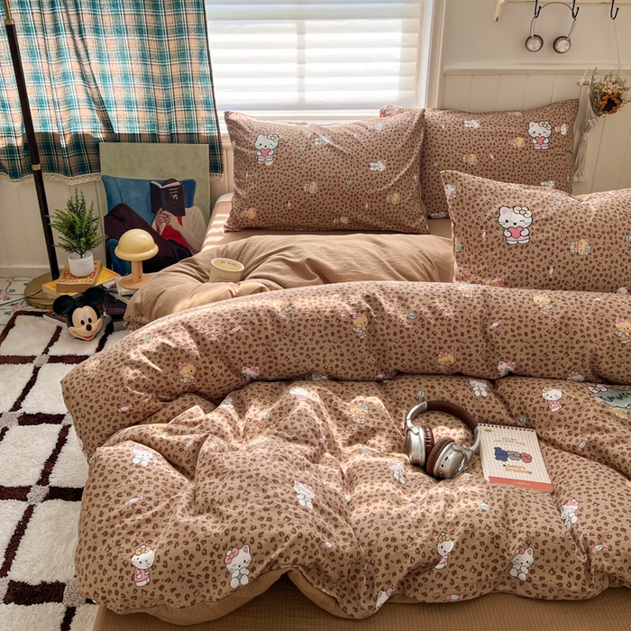 91家纺网 家纺一手货源 找家纺 （总）妖妖家纺  2026小清新软糯双层纱刺绣四件套