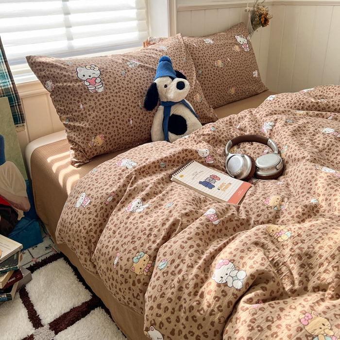 91家纺网 家纺一手货源 找家纺 （总）妖妖家纺  2026小清新软糯双层纱刺绣四件套