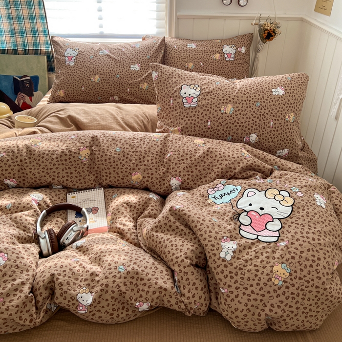 91家纺网 家纺一手货源 找家纺 （总）妖妖家纺  2026小清新软糯双层纱刺绣四件套