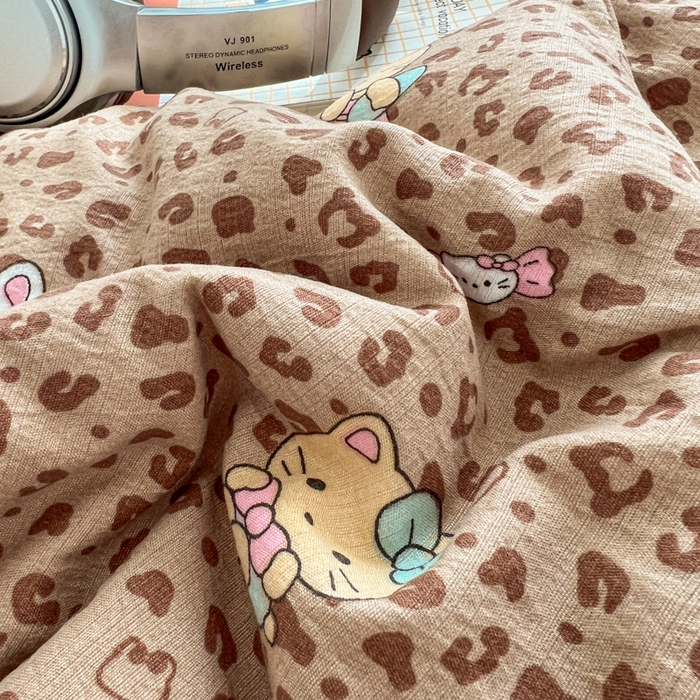 91家纺网 家纺一手货源 找家纺 （总）妖妖家纺  2026小清新软糯双层纱刺绣四件套