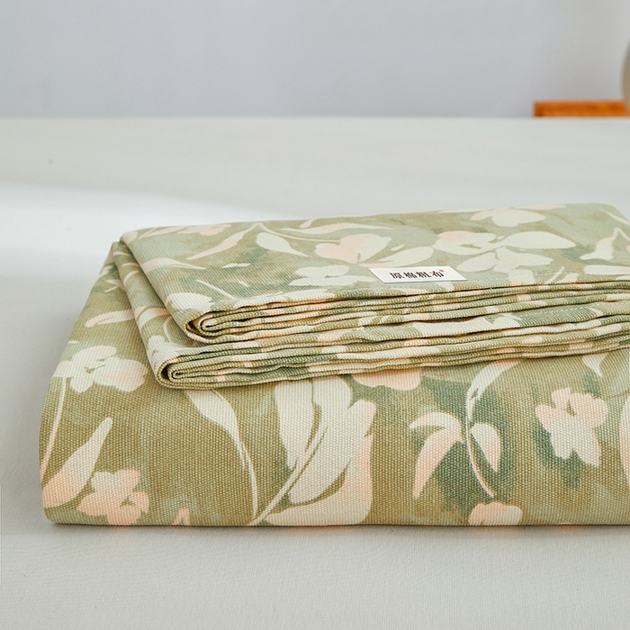 91家纺网 家纺一手货源 找家纺 大元 2026新款全棉纯棉老粗布凉席席子单床单 床单单件 花奈良