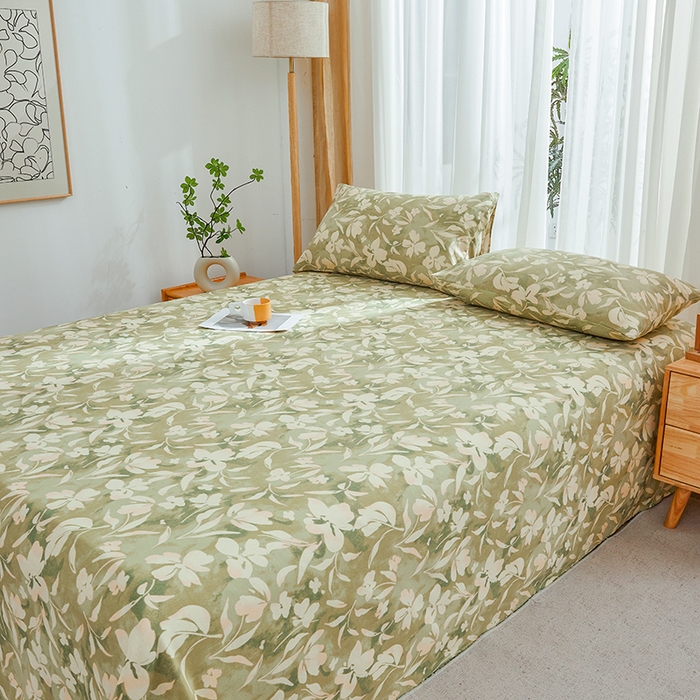 91家纺网 家纺一手货源 找家纺 大元 2026新款全棉纯棉老粗布凉席席子单床单 床单单件 花奈良