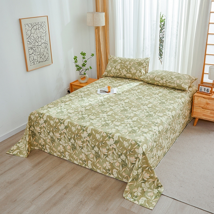 91家纺网 家纺一手货源 找家纺 大元 2026新款全棉纯棉老粗布凉席席子单床单 床单单件 花奈良