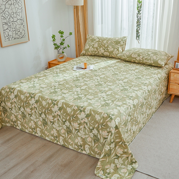 91家纺网 家纺一手货源 找家纺 大元 2026新款全棉纯棉老粗布凉席席子单床单 床单单件 花奈良