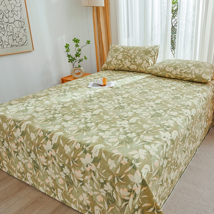 91家纺网 家纺一手货源 找家纺 大元 2026新款全棉纯棉老粗布凉席席子单床单 床单单件 花奈良