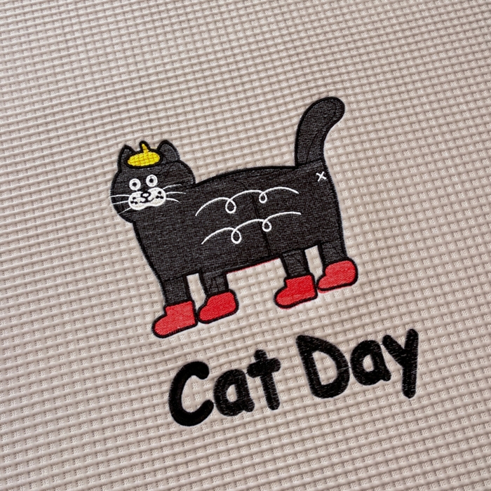 91家纺网 家纺一手货源 找家纺 雅居纺家纺 2026新款A类加厚三明治底华夫格绣花凉感席床单款凉席席子 床席款-喵喵